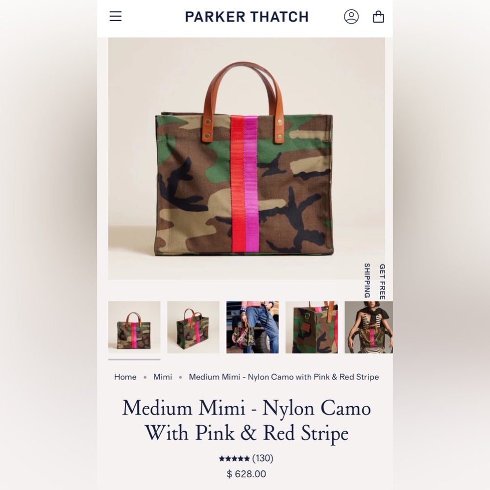 Parker Thatch Medium Mimi Nylon Camo W/ Pink/Red Stripe
